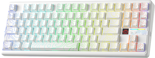 BÀN PHÍM CƠ GAMING AULA F87 PRO V2 (2605) 3 MODE (Phiên bản Màu Trắng Contour/ Star Vector switch)