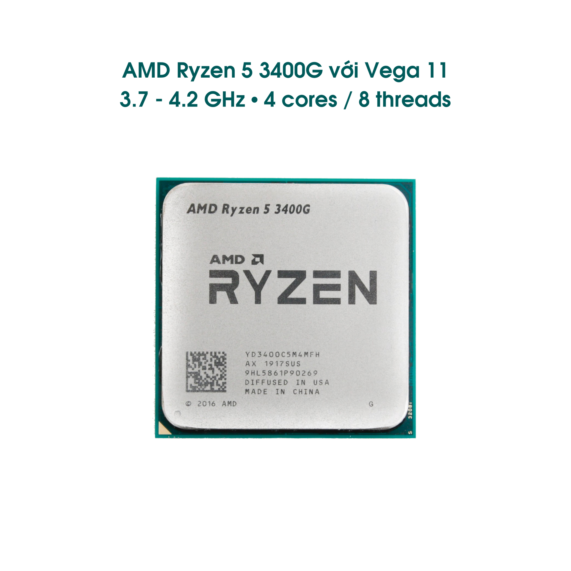 CPU AMD Ryzen 5 3400G 3.7GHz up to 4.2GHz, 4 nhân 8 luồng, 4MB Cache