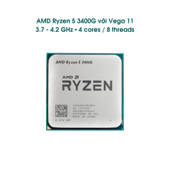 CPU AMD Ryzen 5 3400G 3.7GHz up to 4.2GHz, 4 nhân 8 luồng, 4MB Cache