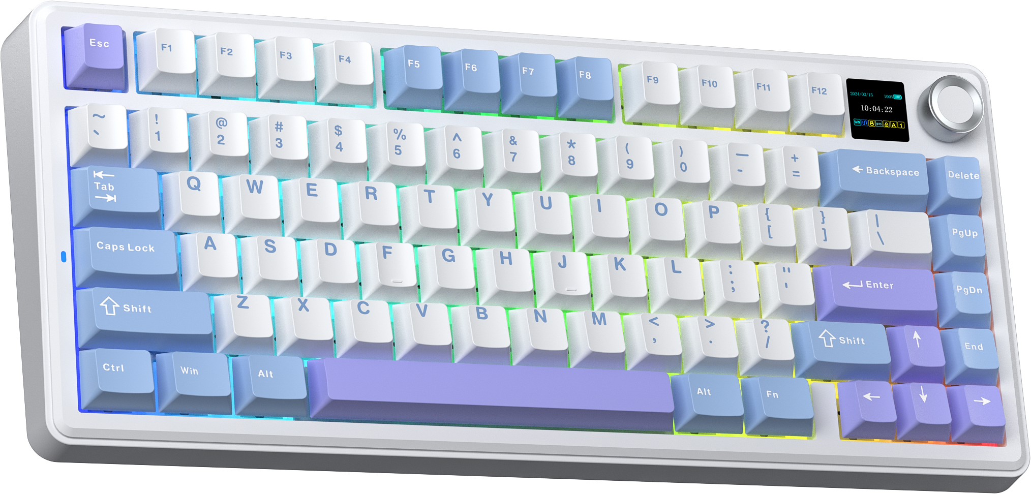 Bàn phím cơ AULA F75 MAX GAMING 3 MODE (Xanh + trắng + tím/ Reaper switch)