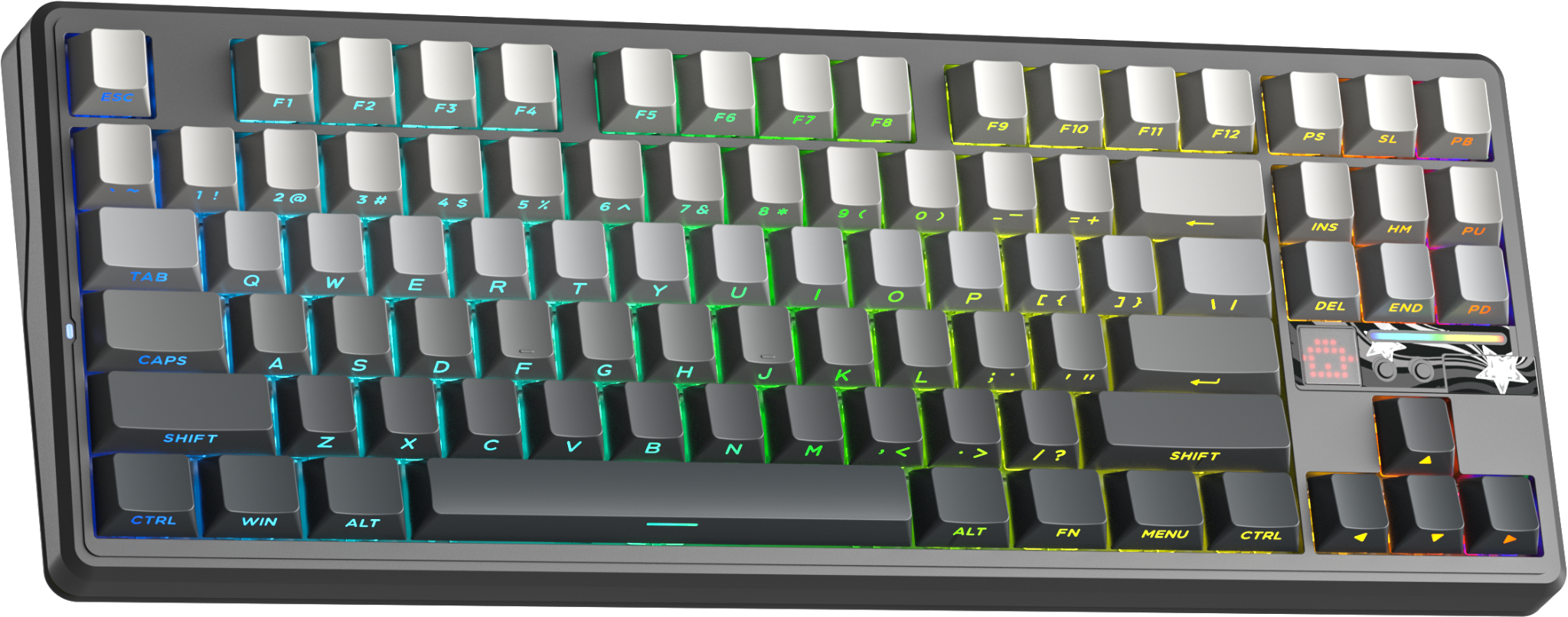 BÀN PHÍM CƠ GAMING AULA F87 PRO V2 (2629) 3 MODE (Phiên bản Xám đen gradient/ Grey Wood V4 Switch)