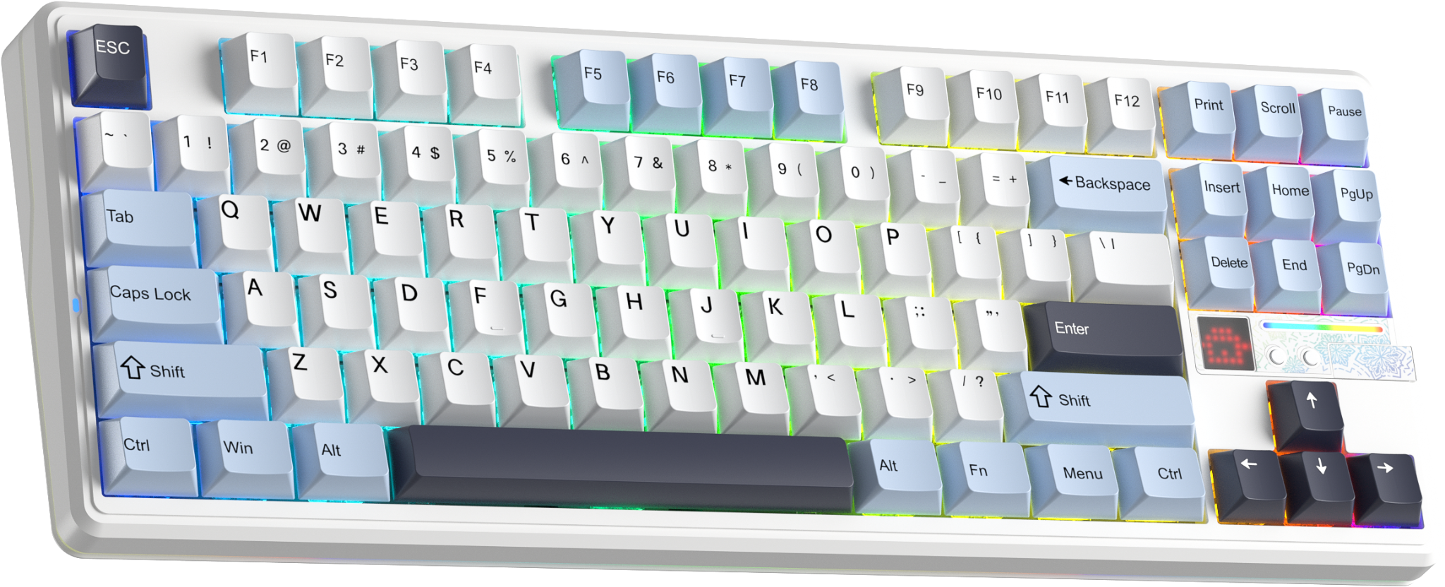 BÀN PHÍM CƠ GAMING AULA F87 PRO V2 (2612) 3 MODE (Phiên bản Xanh dương + trắng + tím đậm/ Star Vector switch)