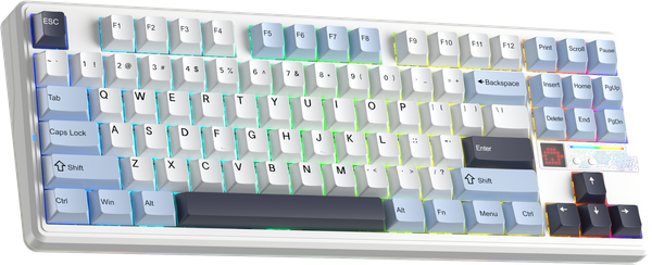 BÀN PHÍM CƠ GAMING AULA F87 PRO V2 (2612) 3 MODE (Phiên bản Xanh dương + trắng + tím đậm/ Star Vector switch)