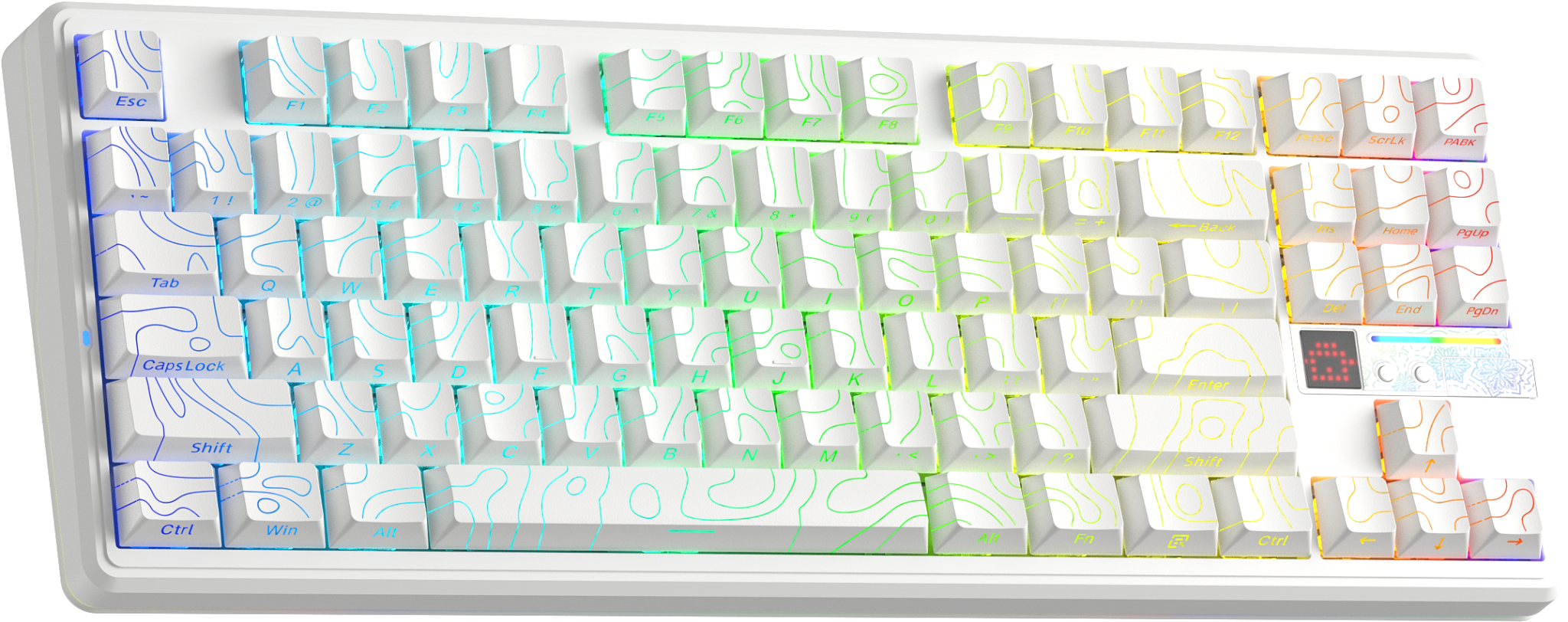 BÀN PHÍM CƠ GAMING AULA F87 PRO V2 (2605) 3 MODE (Phiên bản Màu Trắng Contour/ Star Vector switch)