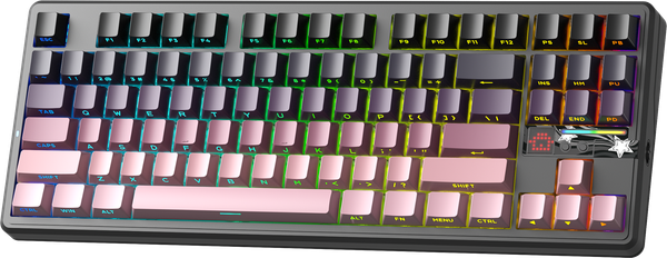 BÀN PHÍM CƠ GAMING AULA F87 PRO V2 (2643)  3 MODE (Phiên bản Đen hồng gradient/ X3 Switch)