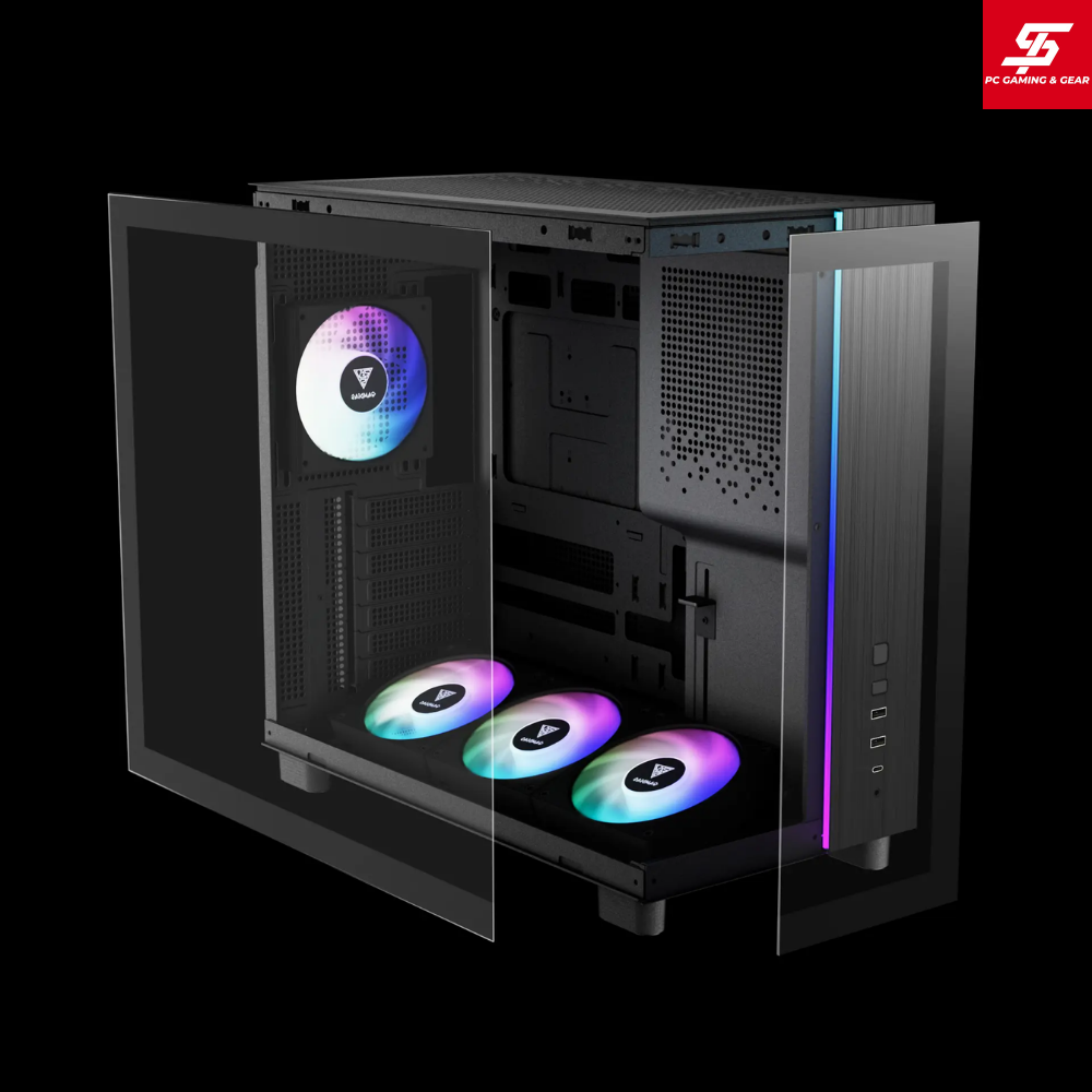 Vỏ Case Gamdias ATLAS M4 ATX Đen Sẵn 4 Fan ARGB