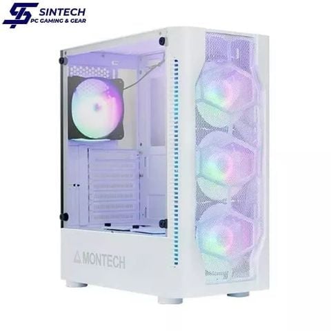 Vỏ Case Montech X1 ATX M-ATX ITX Trắng Kèm Fan