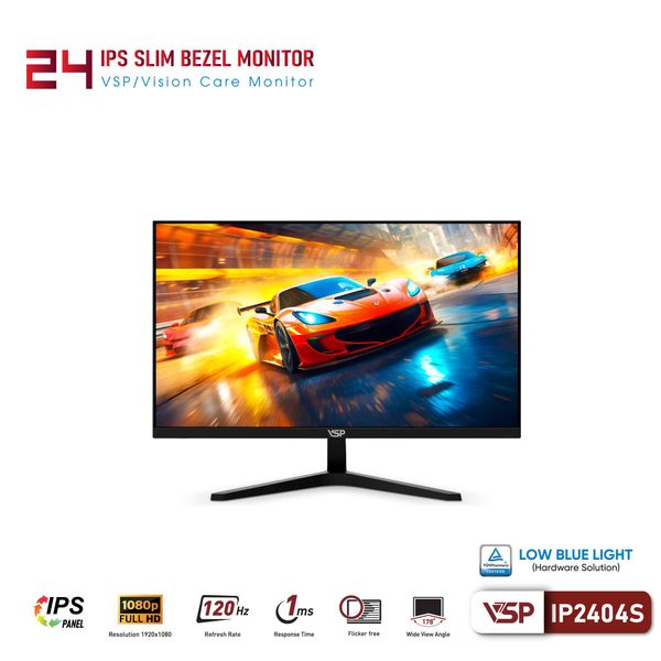 Màn hình VSP IP2404S 24inch ( FHD, 120Hz, 1ms, Đen)