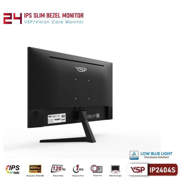 Màn hình VSP IP2404S 24inch ( FHD, 120Hz, 1ms, Đen)