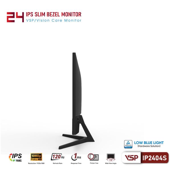 Màn hình VSP IP2404S 24inch ( FHD, 120Hz, 1ms, Đen)