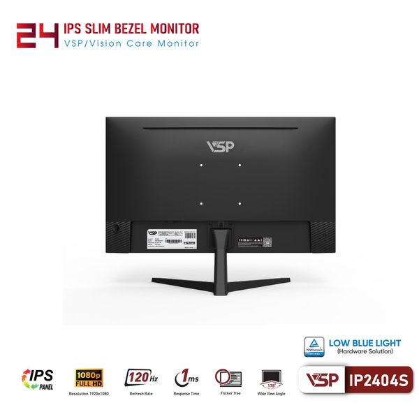 Màn hình VSP IP2404S 24inch ( FHD, 120Hz, 1ms, Đen)
