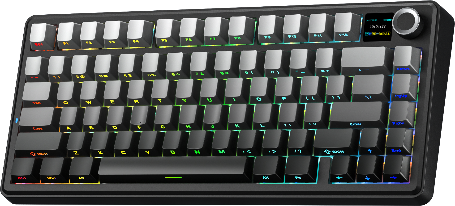 Bàn phím cơ AULA F75 MAX GAMING 3 MODE (Xám + Đen gradient/ Reaper switch)