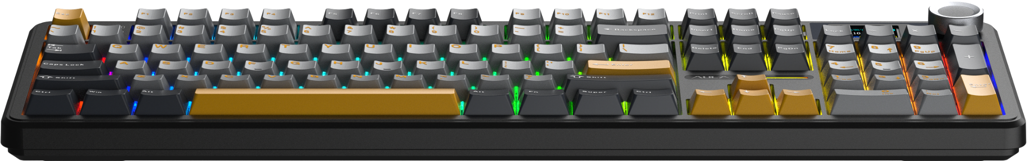 Phím Cơ Aula F108 Pro (Reaper Switch Đen Xám Vàng) Không Dây