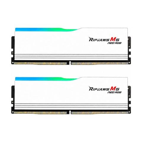 Ram GSkill Ripjaws M5 NEO RGB 32GB (16GB x 2) DDR5, 6000MHz (F5-6000J3636F16GX2-RM5NRK) Trắng