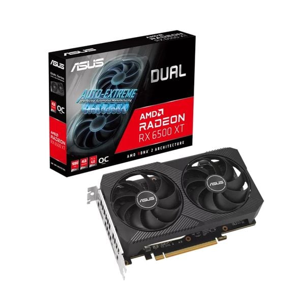 Card màn hình ASUS Dual Radeon™ RX 6500 XT OC Edition (DUAL-RX6500XT-O4G-V2)