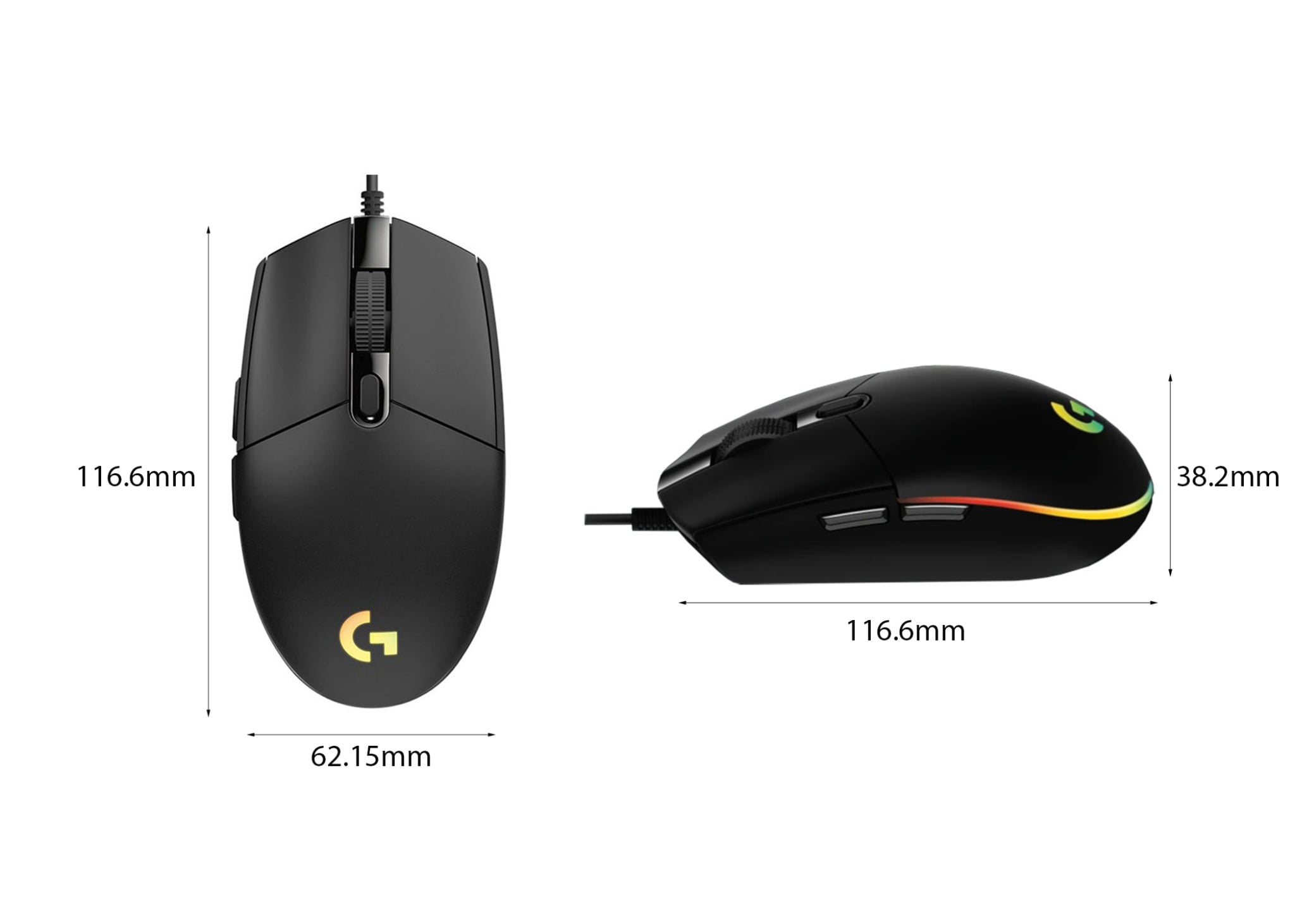Chuột có dây Gaming Logitech G102 LightSync Gen 2 Đen