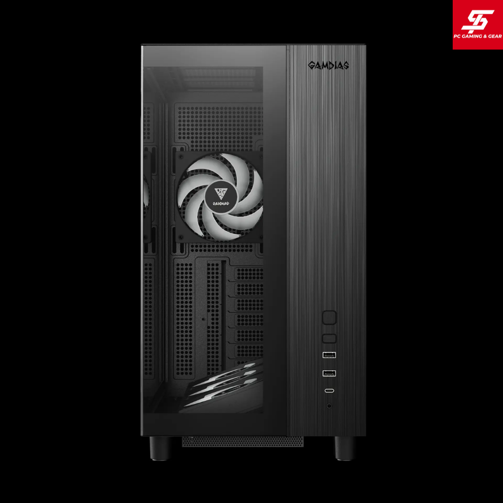 Vỏ Case Gamdias ATLAS M4 ATX Đen Sẵn 4 Fan ARGB