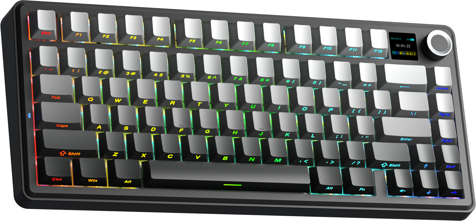 Bàn phím cơ AULA F75 MAX GAMING 3 MODE (Xám + Đen gradient/ Reaper switch)