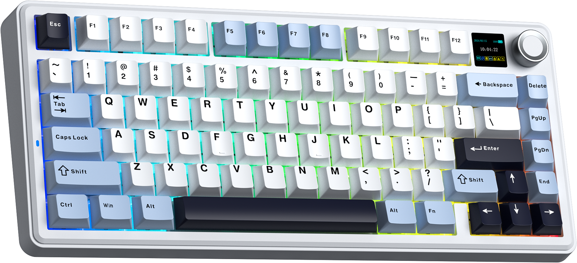 Bàn phím cơ AULA F75 MAX GAMING 3 MODE (Xanh + trắng + tím đậm/ Reaper switch)