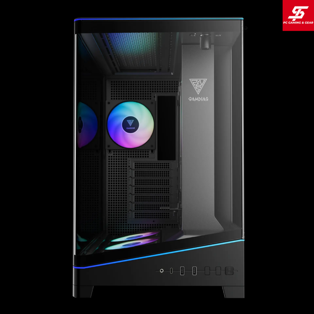 Vỏ Case Gamdias ATLAS P6 CG ATX Đen Sẵn 4 Fan ARGB