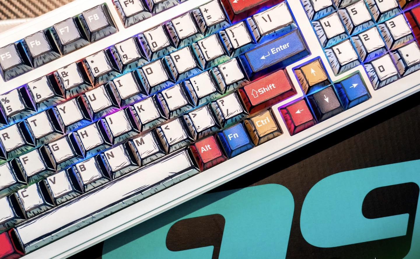 BÀN PHÍM CƠ GAMING AULA F99 PRO (1660) (Có núm xoay/ Màu comic/ Star Vector switch)