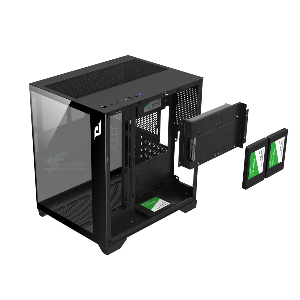 Vỏ Case EDRA ECS1503 M-ATX Đen