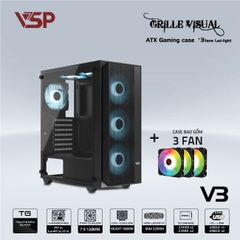 Vỏ Case VSP GAMING V3 ATX/Mid Tower Đen