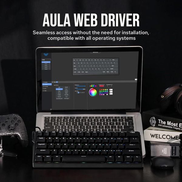 Phím Cơ Aula WIN60HE (Gray Wood Magnetic Switch Đen) Có Dây