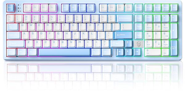 Phím Cơ Leobog Hi98 (Barbie Switch Xanh Trắng Tím) Có Dây