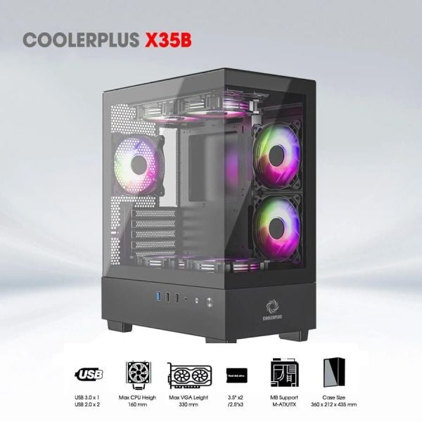 Vỏ Case CPC X35B M-ATX/ITX Đen
