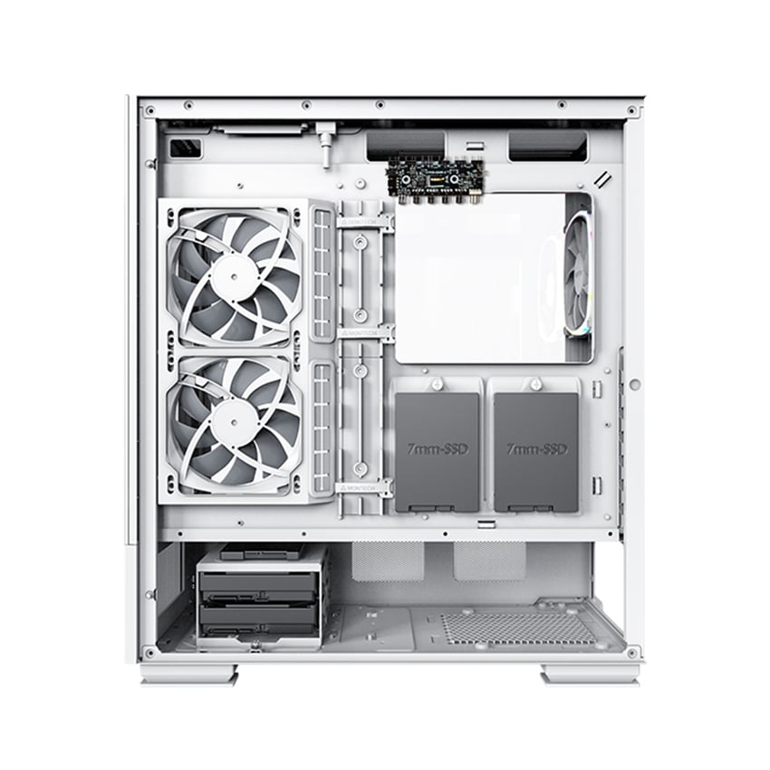 MONTECH SKY TWO trắng với kính cường lực tràn viền