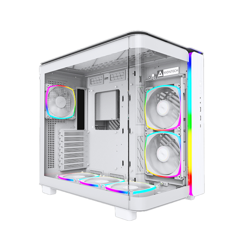 Vỏ Case Montech King 95 ATX/M-ATX/ITX Trắng Kèm sẵn 6 Fan ARGB