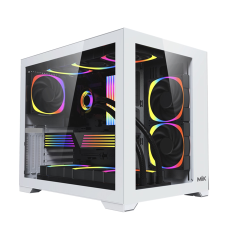 Vỏ Case MIK LV12 ATX M-ATX ITX Trắng mặt kính