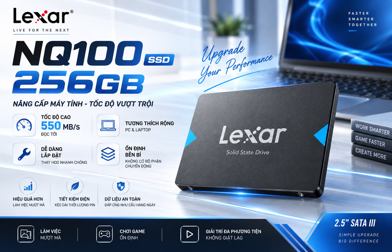 Ổ Cứng SSD Lexar NQ100 256GB 2.5 Sata III
