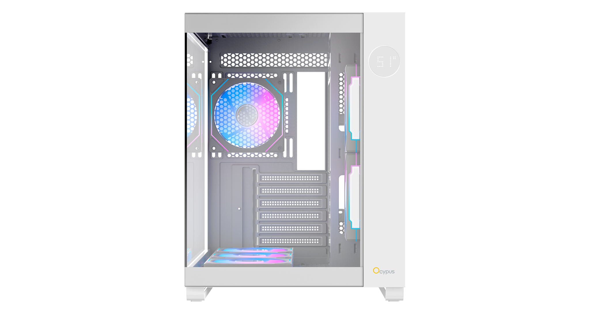 Vỏ Case Ocypus Iota C70 Trắng Sẵn 3 Fan ARGB