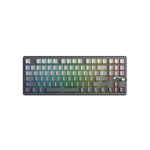 Bàn phím cơ gaming AULA F87 PRO V2 (2629) 3 mode (Phiên bản Xám đen gradient/ Grey Wood V4 Switch)