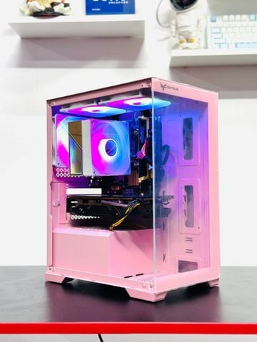 Vỏ Case Centaur Lumix M-ATX Hồng Kèm 3 Fan RGB