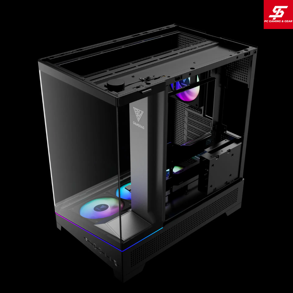 Vỏ Case Gamdias ATLAS P6 CG ATX Đen Sẵn 4 Fan ARGB
