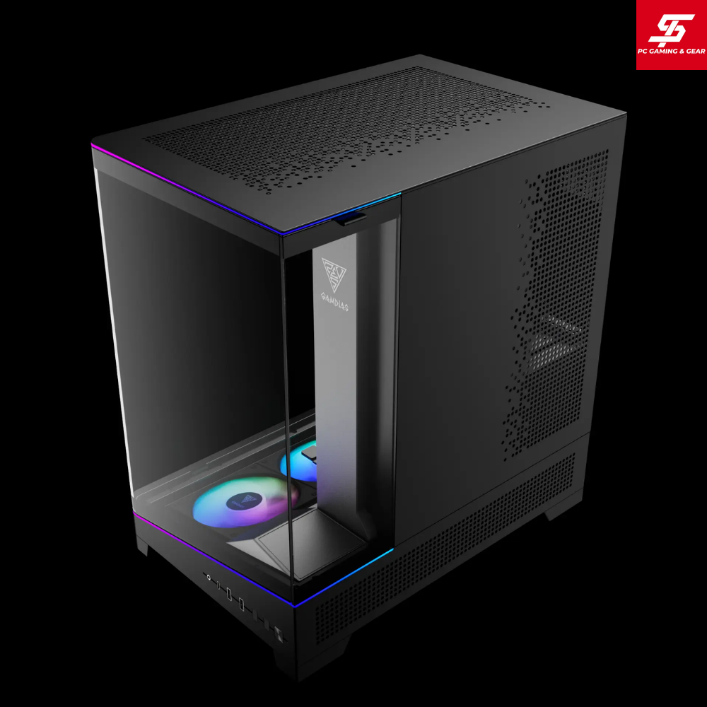 Vỏ Case Gamdias ATLAS P6 CG ATX Đen Sẵn 4 Fan ARGB