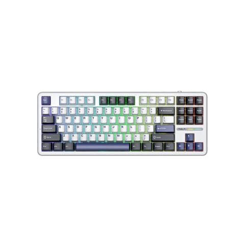 BÀN PHÍM CƠ GAMING AULA F87 (8602) 3 MODE (Phiên bản đen + trắng + xanh dương/ Grey Wood V3 Switch)