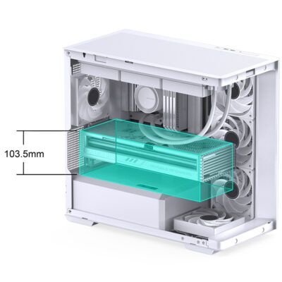 Vỏ Case Jonsbo D300 M-ATX Trắng Kính Cong