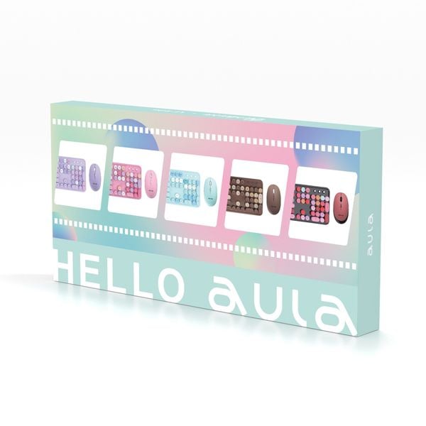 Combo Bàn Phím Chuột Aula AC306 (Coffee) Không Dây