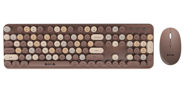 Combo Bàn Phím Chuột Aula AC306 (Coffee) Không Dây