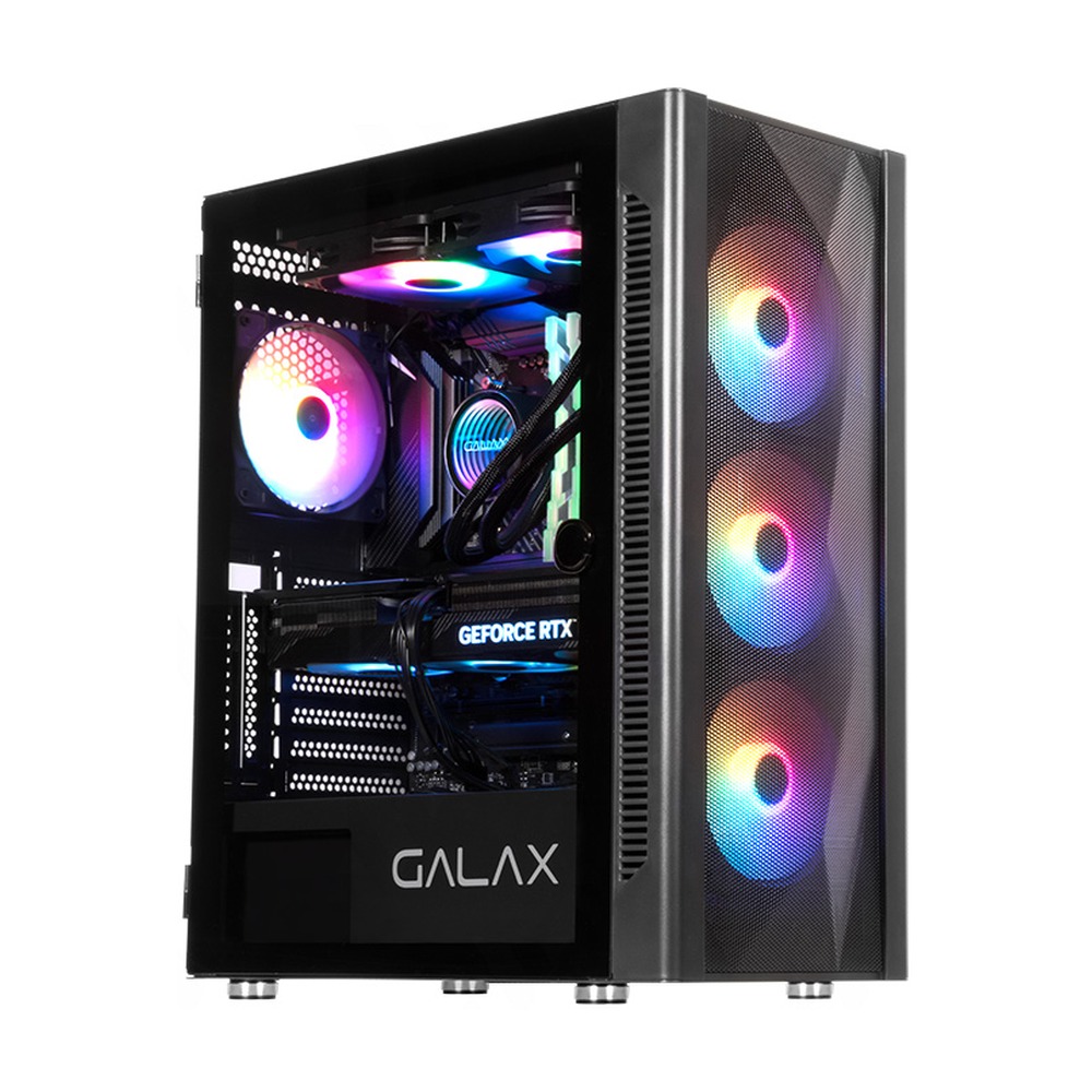Vỏ Case Galax Revolution 06 MID Tower ATX ATX/M-ATX/ITX Đen Kèm 4 Fan RGB