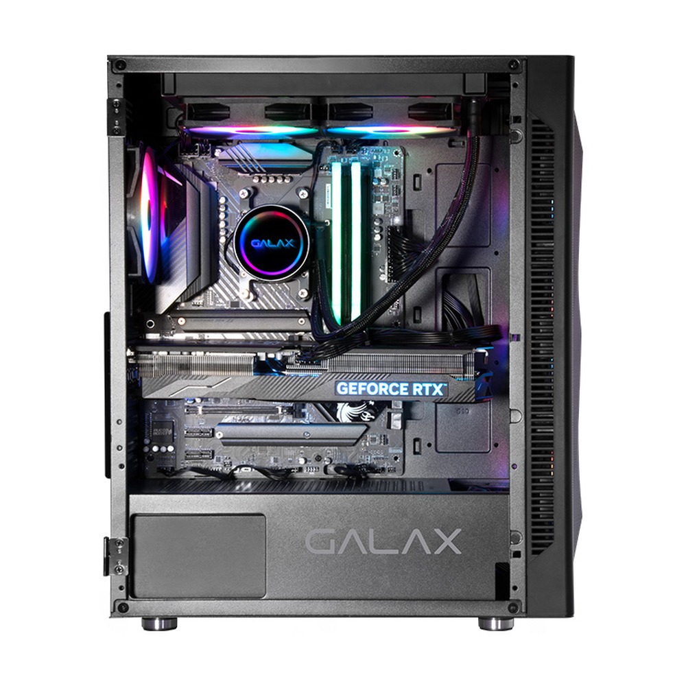 Vỏ Case Galax Revolution 06 MID Tower ATX ATX/M-ATX/ITX Đen Kèm 4 Fan RGB
