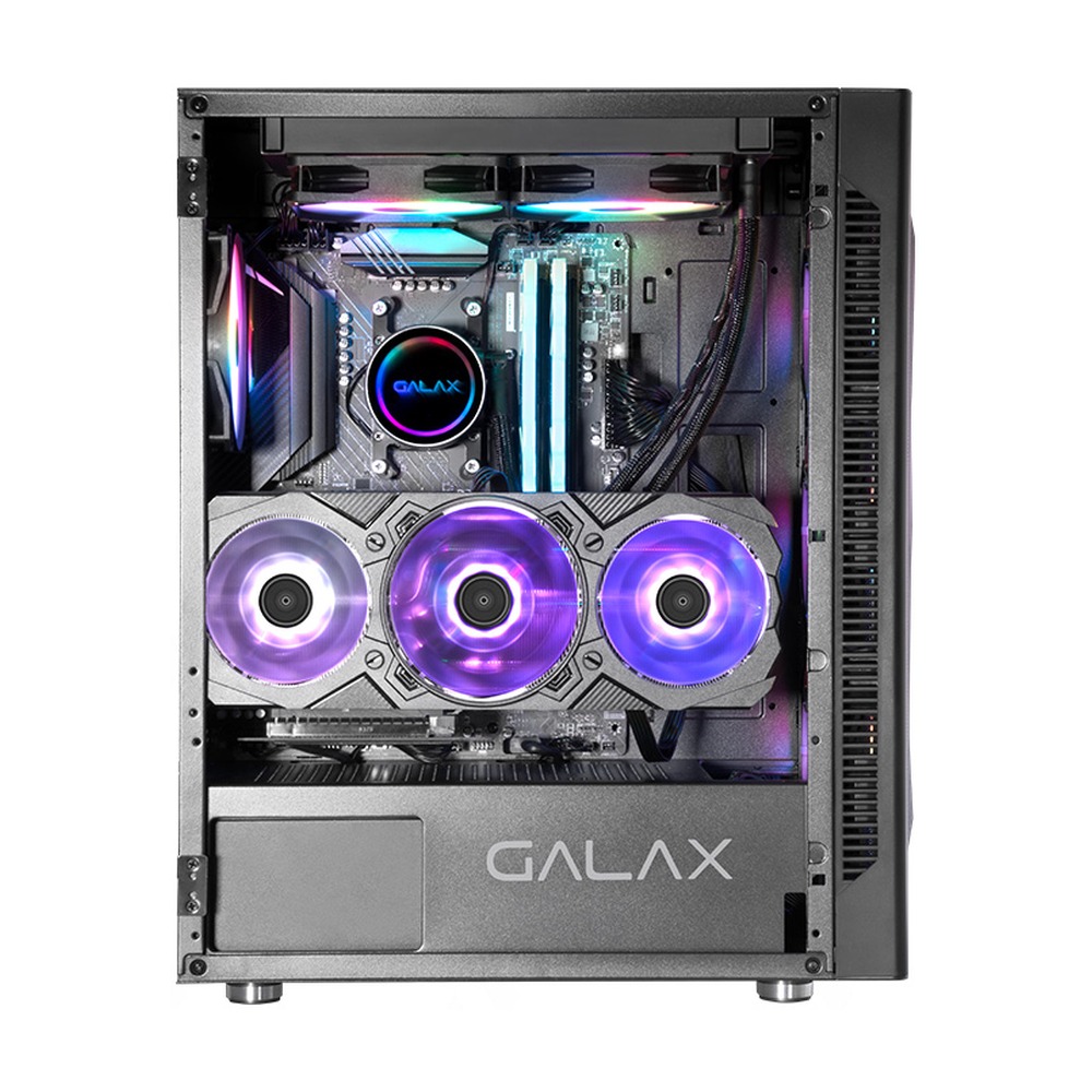 Vỏ Case Galax Revolution 06 MID Tower ATX ATX/M-ATX/ITX Đen Kèm 4 Fan RGB