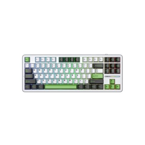 Bàn phím cơ gaming AULA F87 (8619) 3 mode (Phiên bản đen + trắng + xanh lá/ Grey Wood V3 Switch)