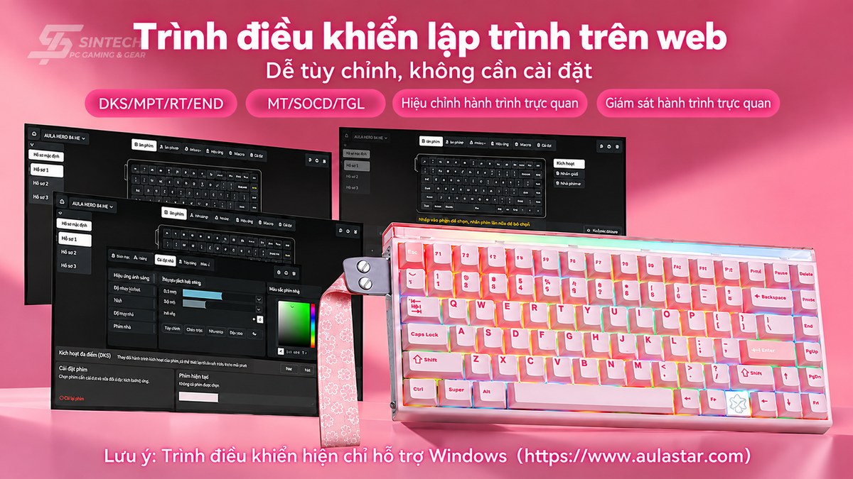 Web driver AULA HUB chỉnh HERO75HE trên trình duyệt, không cần cài phần mềm