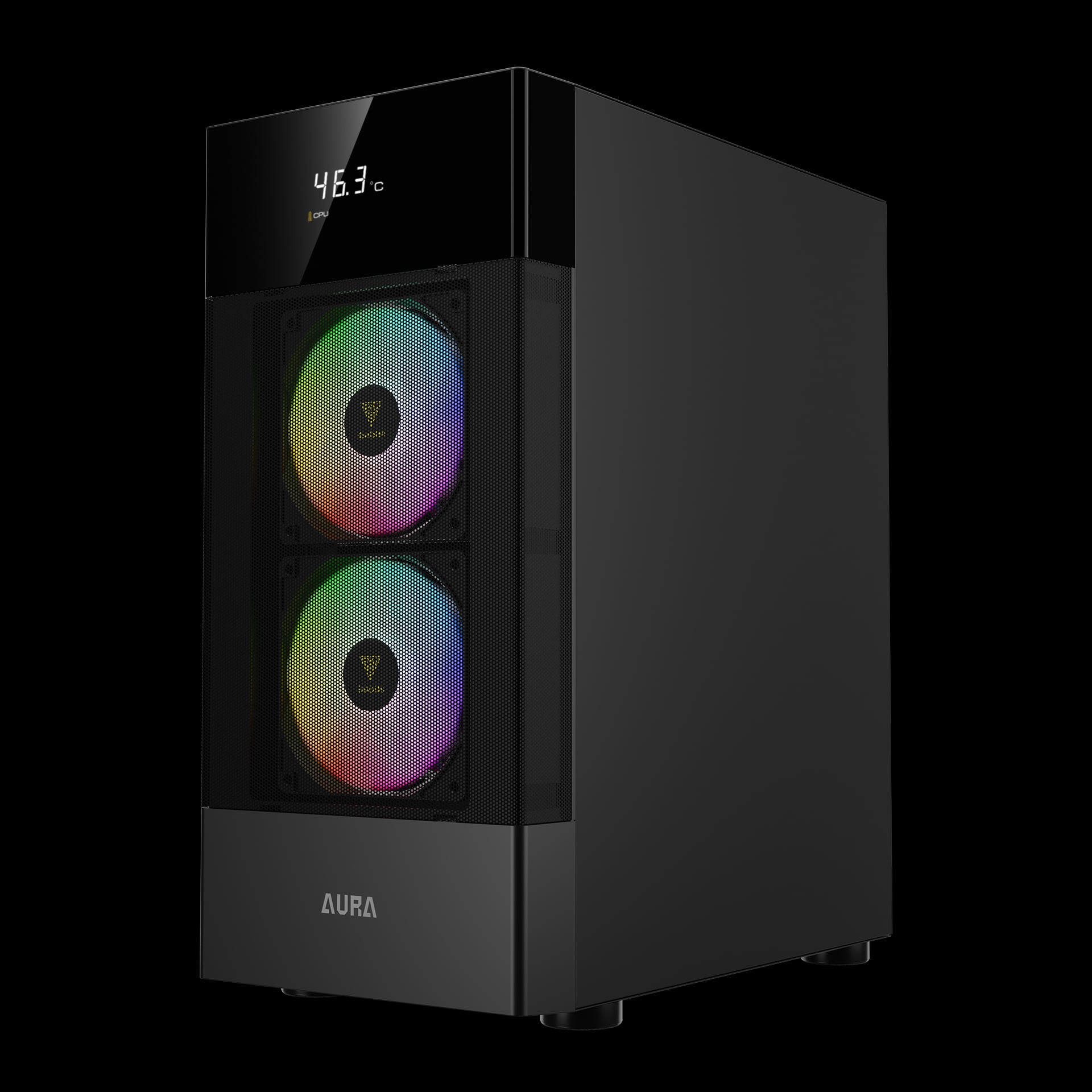 Kính cường lực Gamdias Aura GC5 Đen ARGB Vỏ Case Gamdias Aura GC5 Đen ARGB kính cường lực