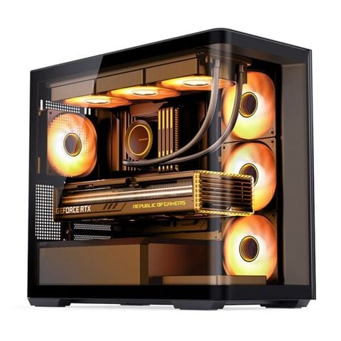 Vỏ Case Jonsbo D300 M-ATX Đen Kính Cong